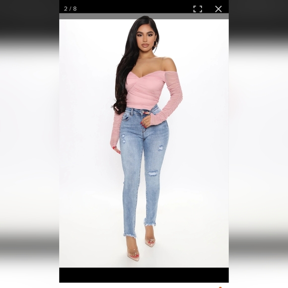 Nwt A Hot Mesh Mauve Bodysuit - Picture 2 of 11